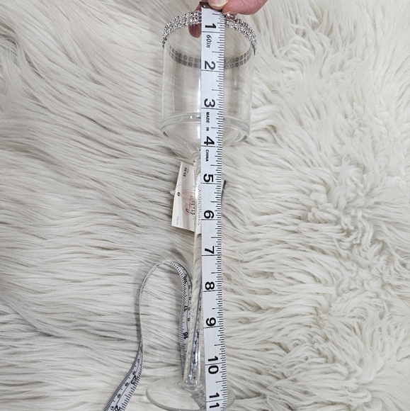 Studio his & hers set of 2  jeweled long  glass candle holder - Picture 2 of 7